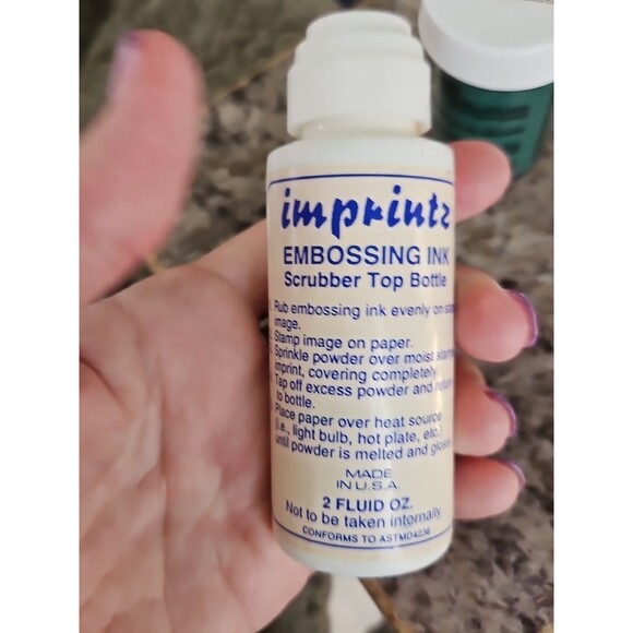 Lot Of 3 New Comotion Embossing Powders .6 oz - Silver, Green & Glitter Plus Ink - Picture 4 of 9